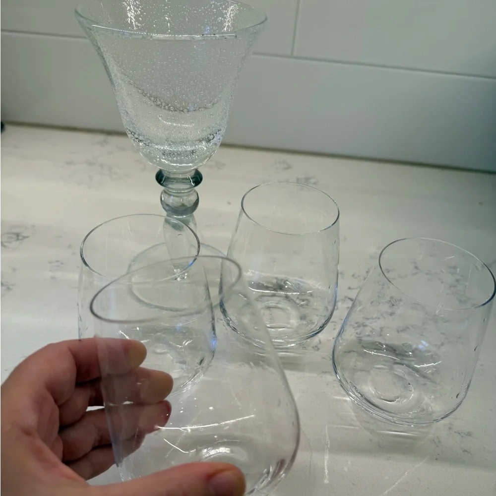 Williams Sonoma NWOT Clear Glass Tumblers Set